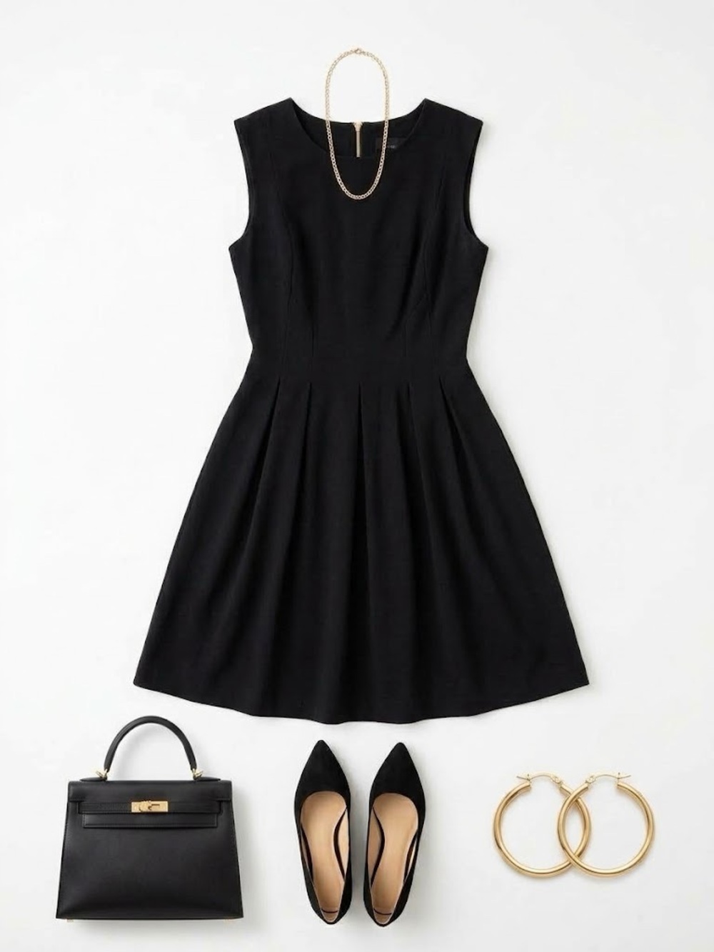 Dynamite Black Sleeveless Fit-and-Flare Dress